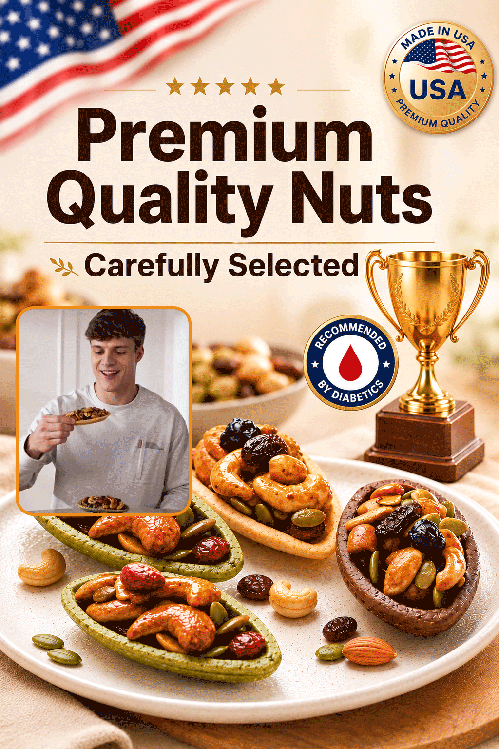 🍪Premium Crispy Almond Cashew Cookies – Roasted Nut Snack with Cocoa, Matcha & Original Flavors-Joan