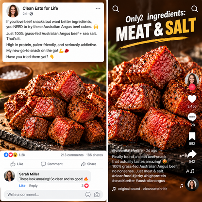 🥩100% Premium Slow-Smoked Angus Sirloin Bites I High Protein . Real Beef-Joan