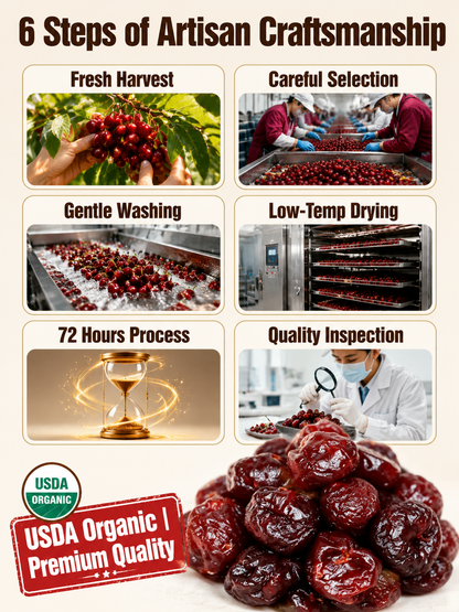 🍒Dried Sour Cherry Snacks, Natural Pitted Fruit Treats-Joan