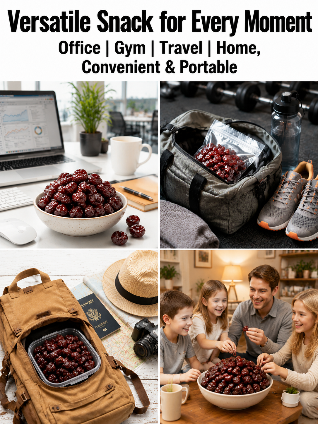 🍒Dried Sour Cherry Snacks, Natural Pitted Fruit Treats-Joan
