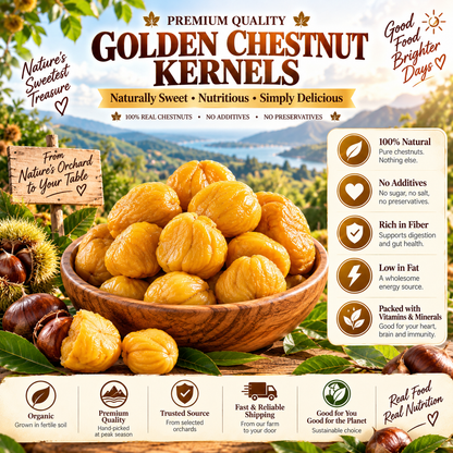 🌰 Nature’s Golden Chestnuts 💛 Heart‑Friendly Snack｜Packed With Daily Good Nutrition-Rex