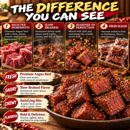 🥩100% Premium Slow-Smoked Angus Sirloin Bites I High Protein . Real Beef-Joan