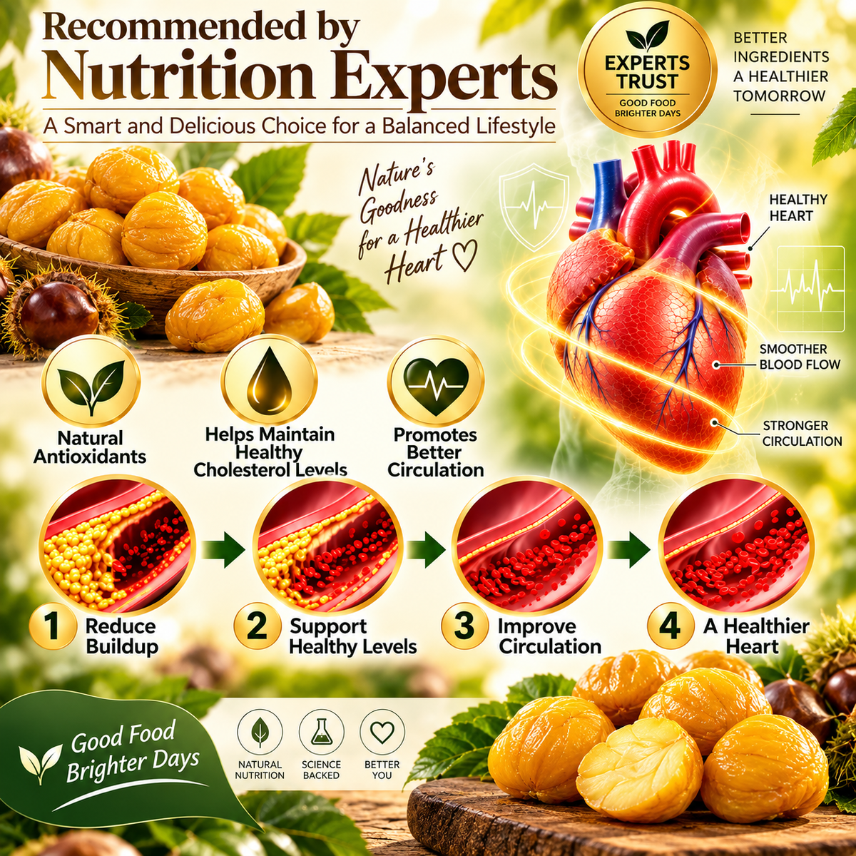🌰 Nature’s Golden Chestnuts 💛 Heart‑Friendly Snack｜Packed With Daily Good Nutrition-Rex